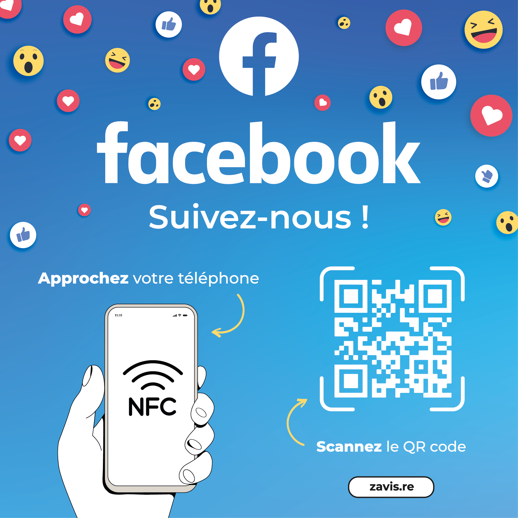 Plaque NFC Facebook