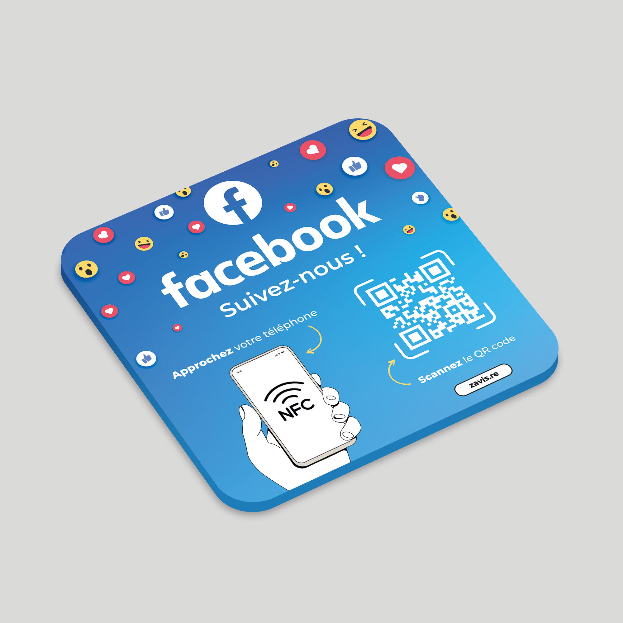 Plaque NFC Facebook