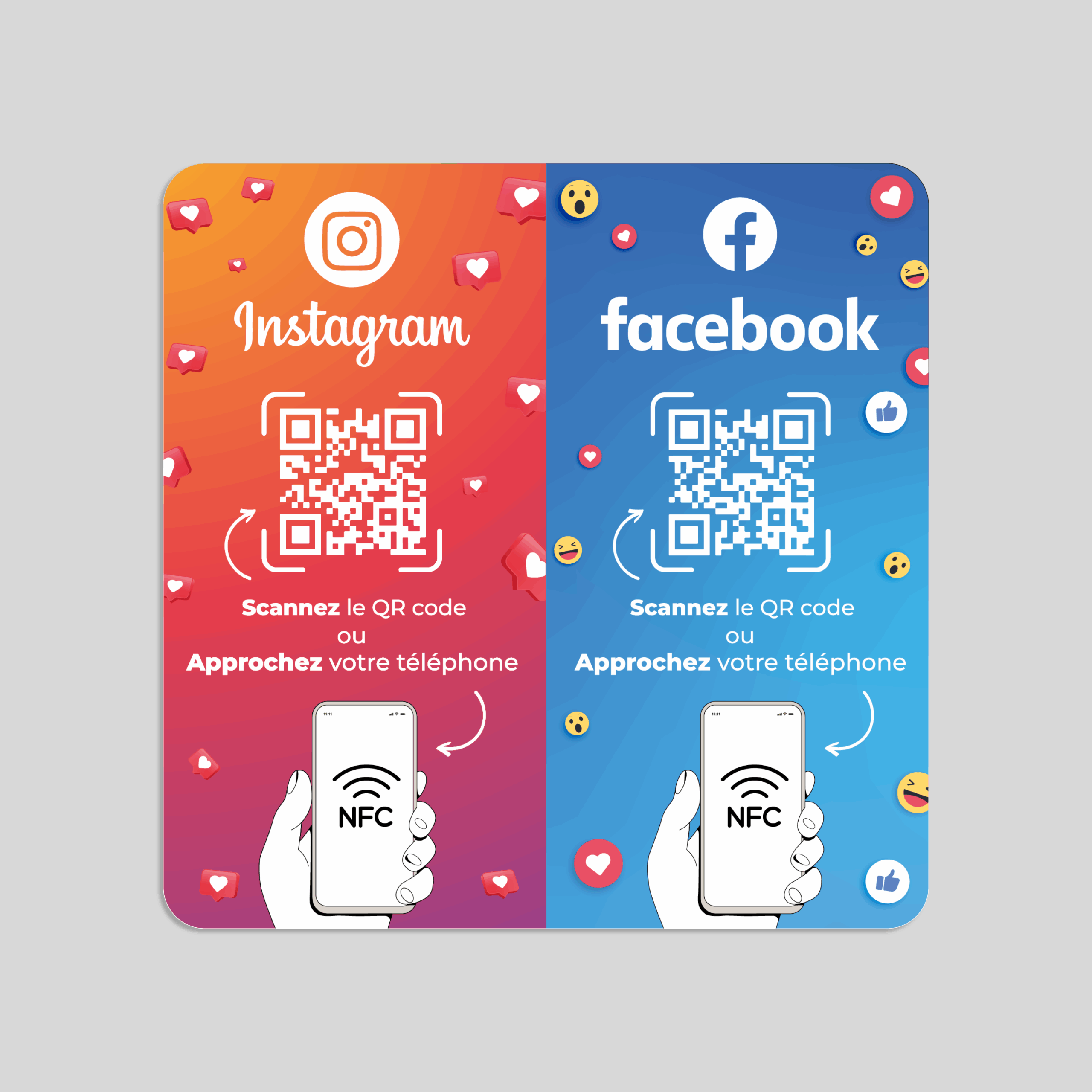 Plaque NFC Facebook & Instagram