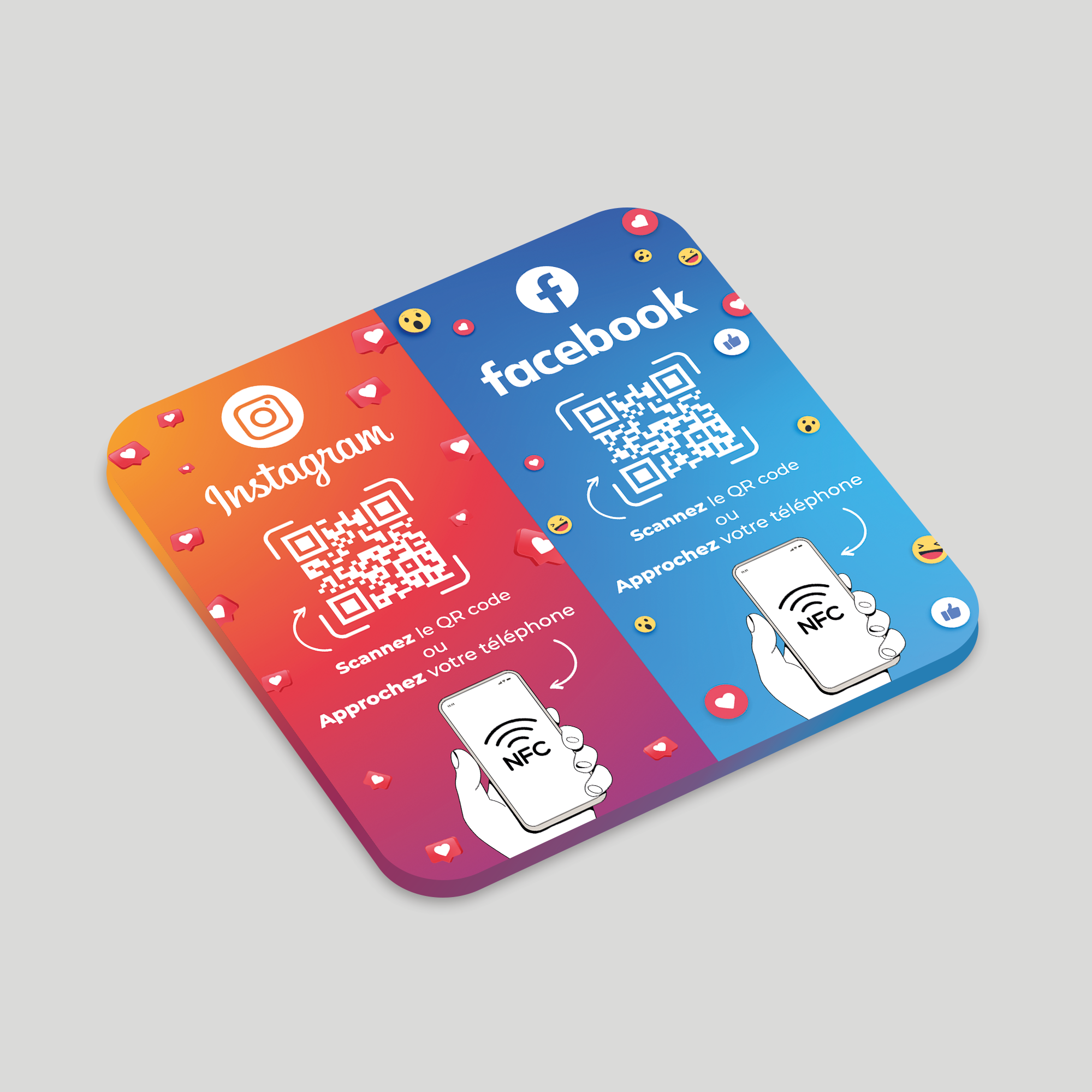 Plaque NFC Facebook & Instagram