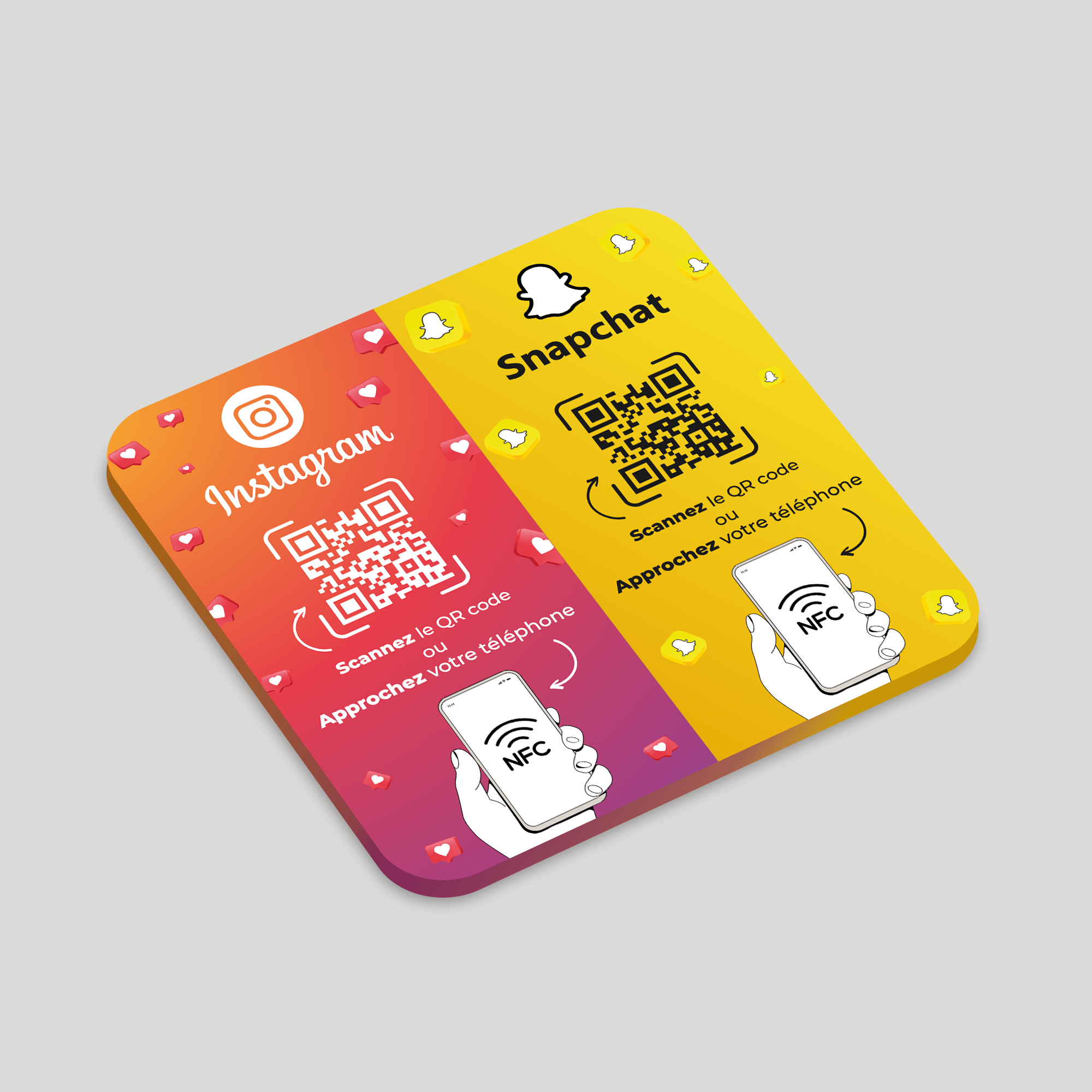 Plaque NFC Instagram & Snapchat