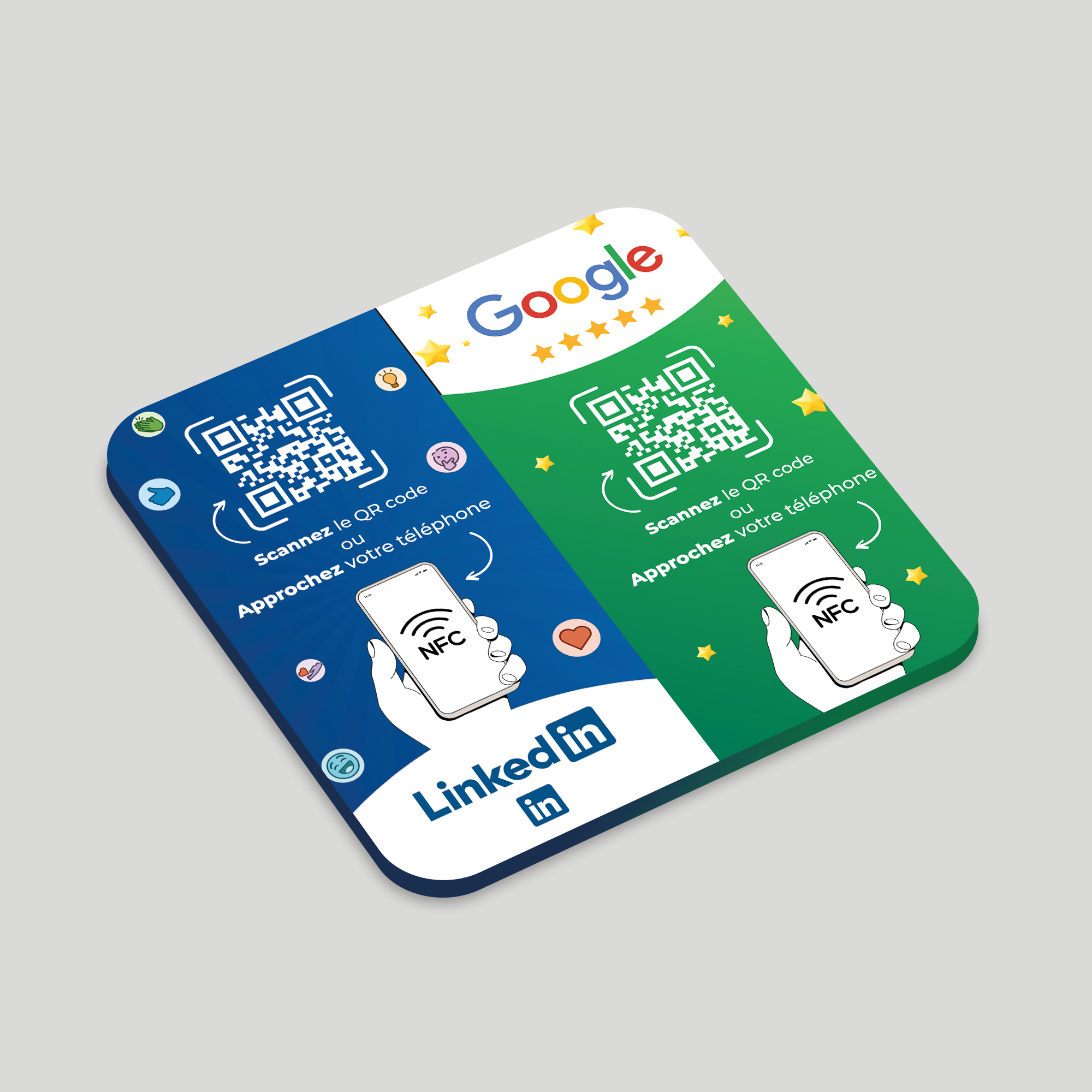 Plaque NFC LinkedIn & Google