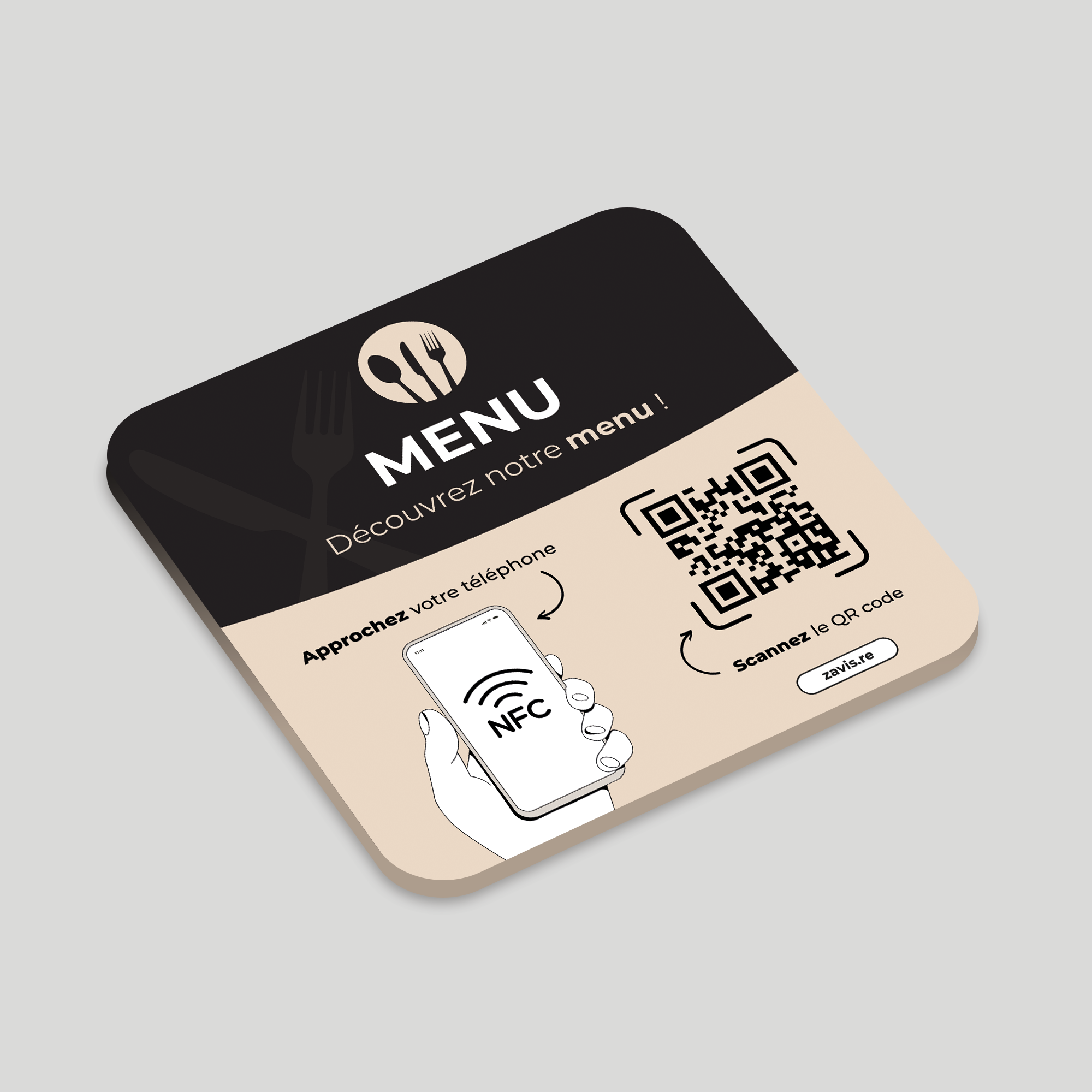Plaque NFC Menu