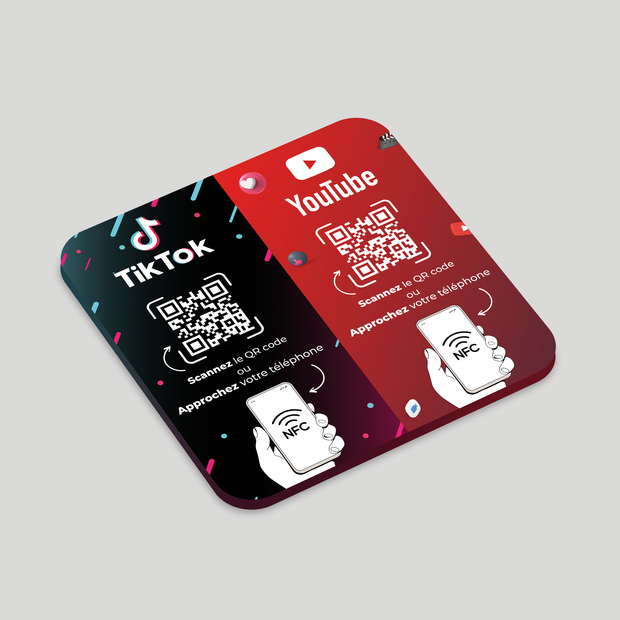 Plaque NFC TikTok & YouTube