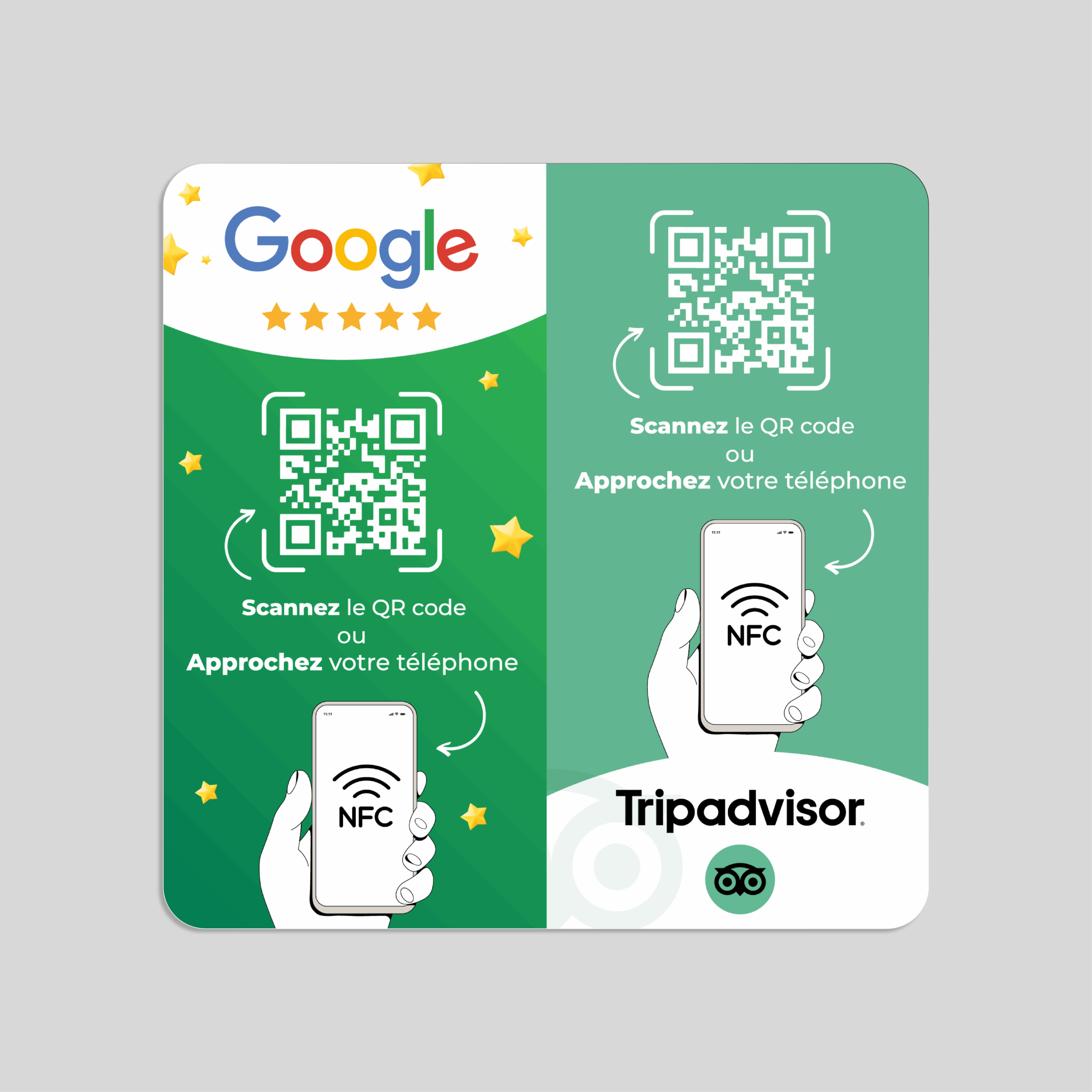 Plaque NFC Tripadvisor & Google