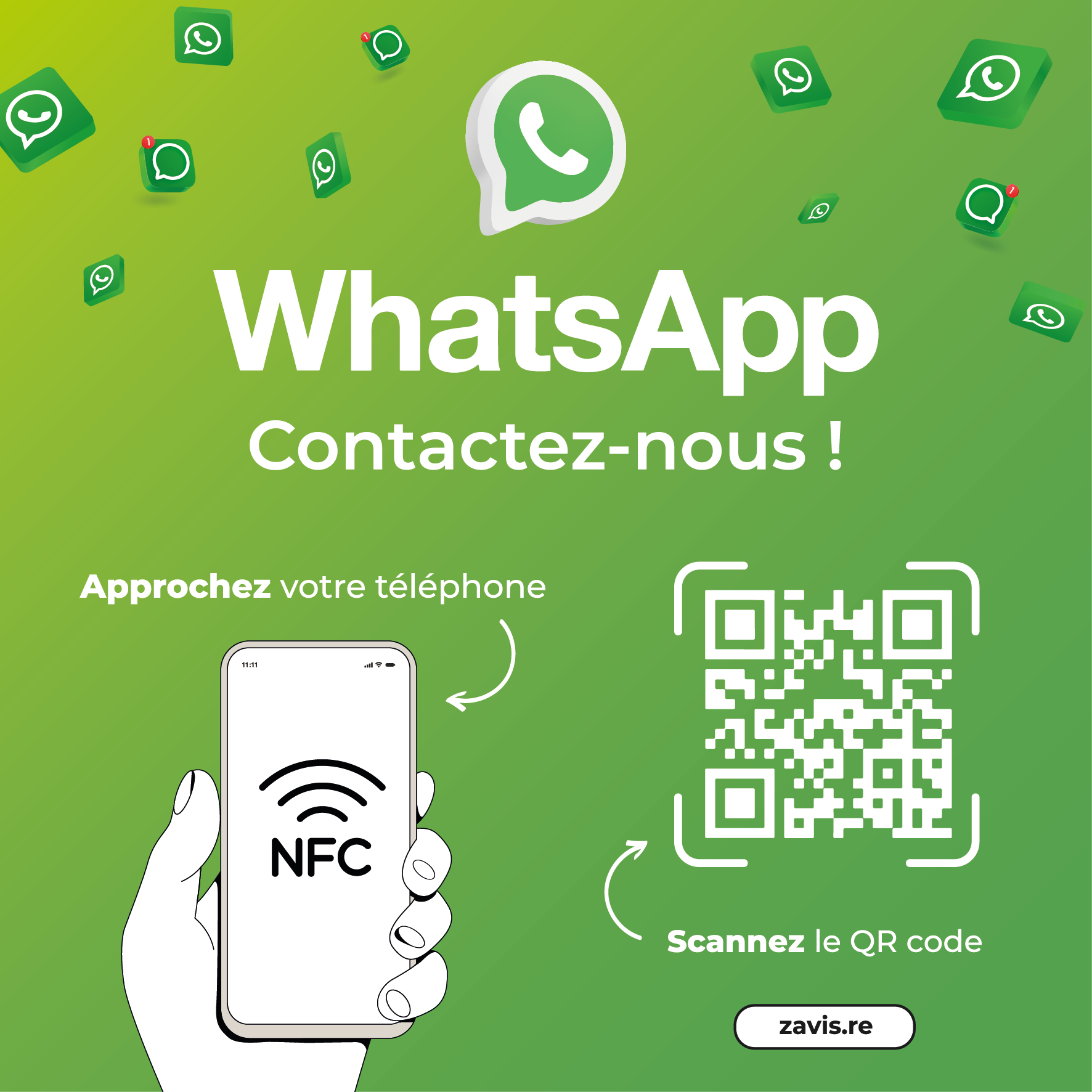Plaque NFC WhatsApp
