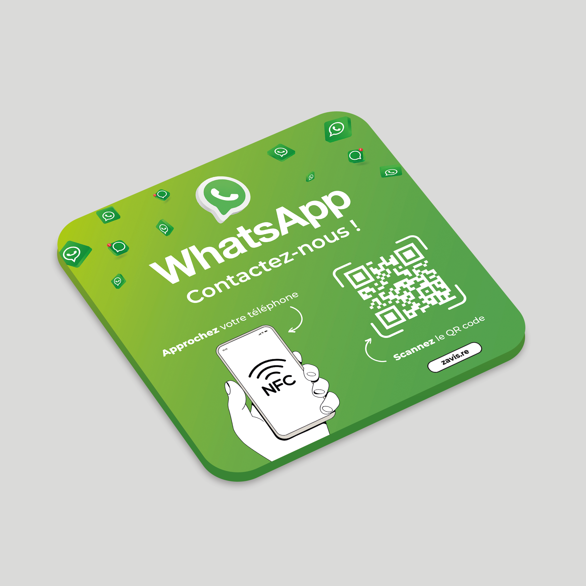 Plaque NFC WhatsApp