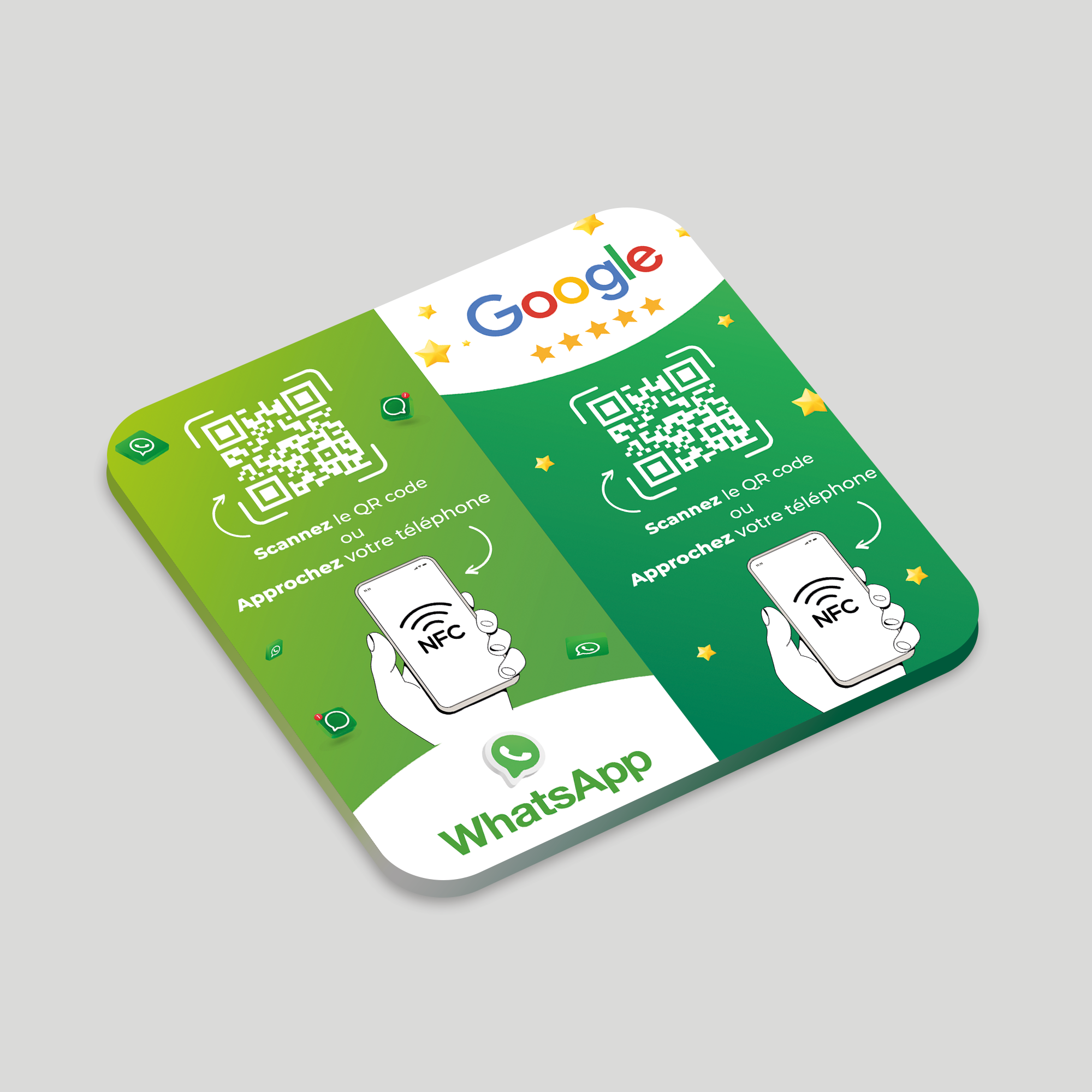 Plaque NFC WhatsApp & Google