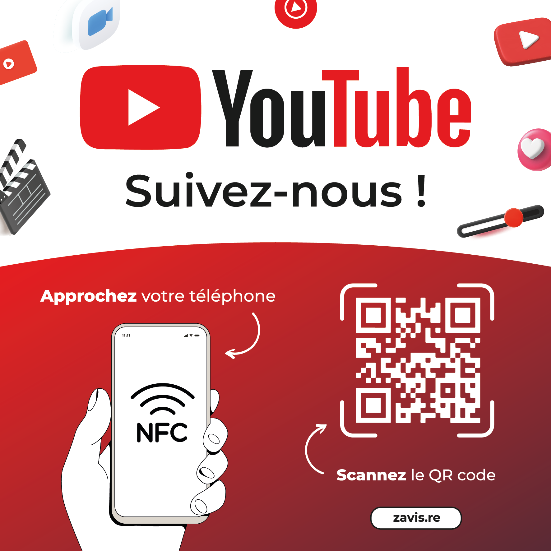 Plaque NFC YouTube