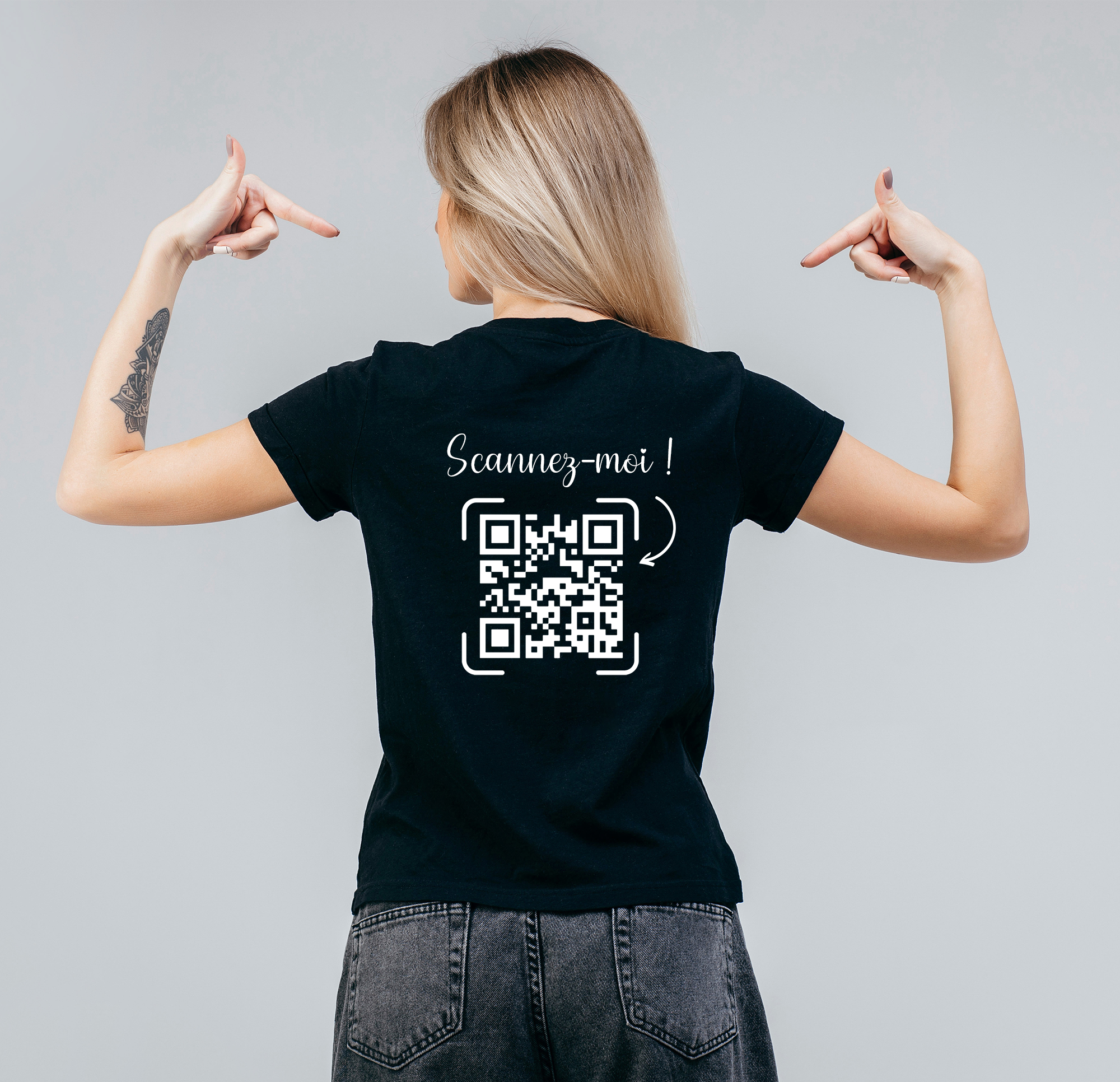 T-shirt noir qr-code